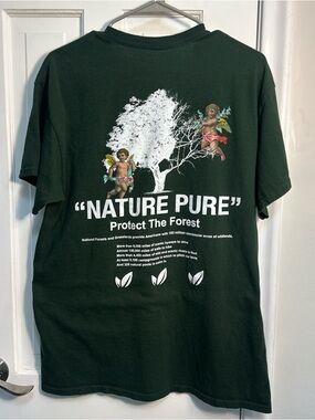 CVLA Forest Green "Nature Pure" Protect The Forest Graphic Tee Mens Large